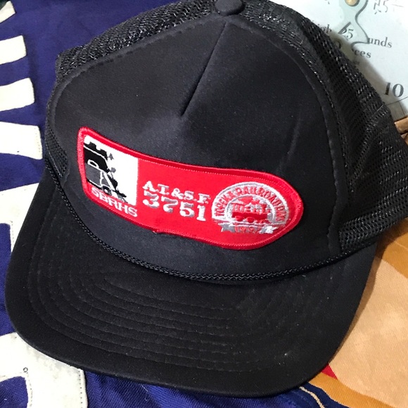Vintage A. T. & S. F. Trucker Snap Back Hat - Picture 7 of 8